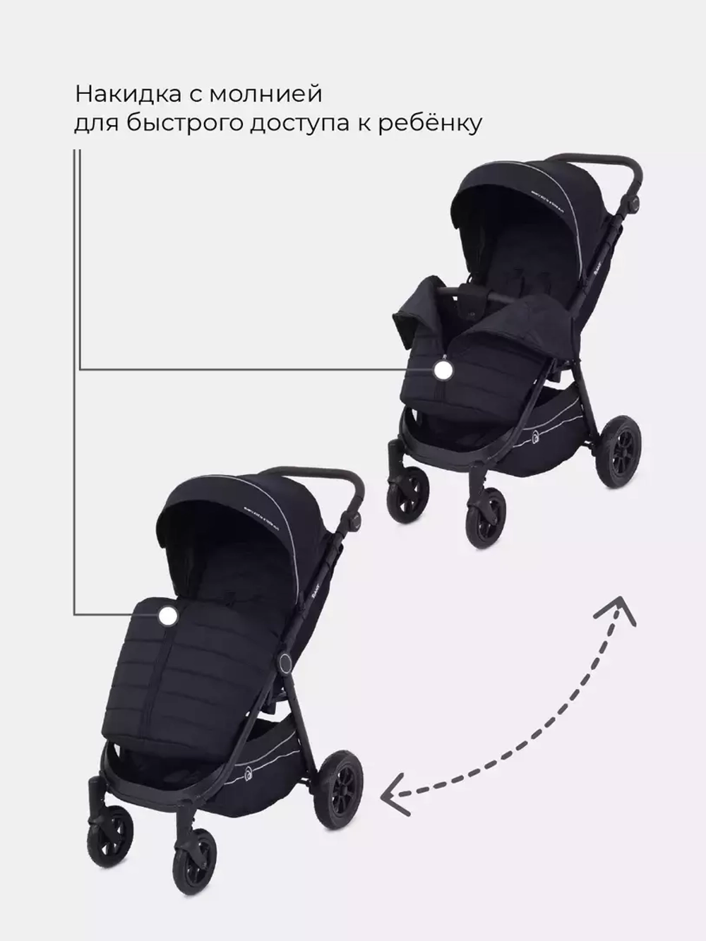 Коляска детская RANT "BEAT" Air RA850 Midnight Black