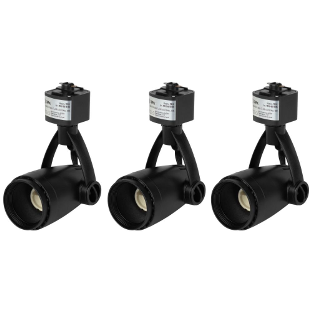 Трековые светильники однофазные ЭРА TR12-GU10-SET-4 BK под лампу GU10 черный набор 4 шт | Однофазные светильники под лампу