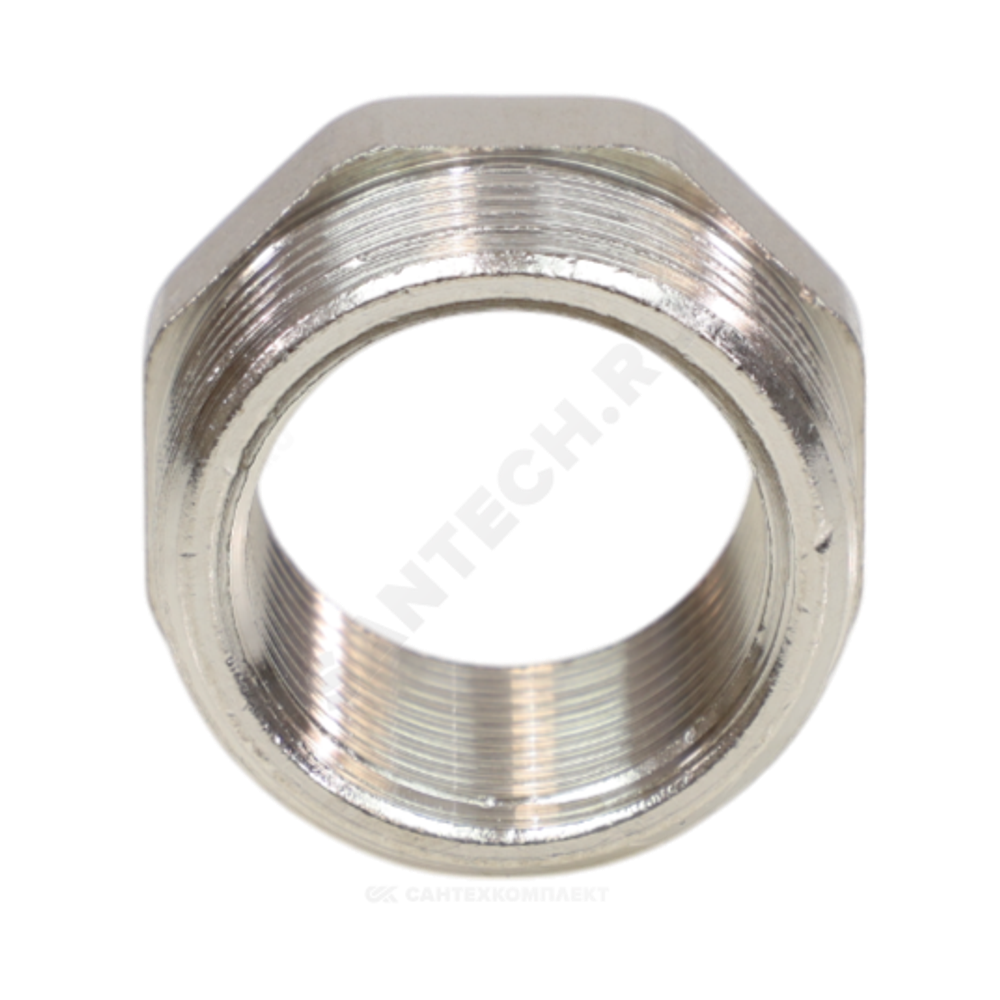 Футорка латунь никель Ду 15х10 (1/2"х3/8") НР/ВР VALFEX VF.581.N.012.038