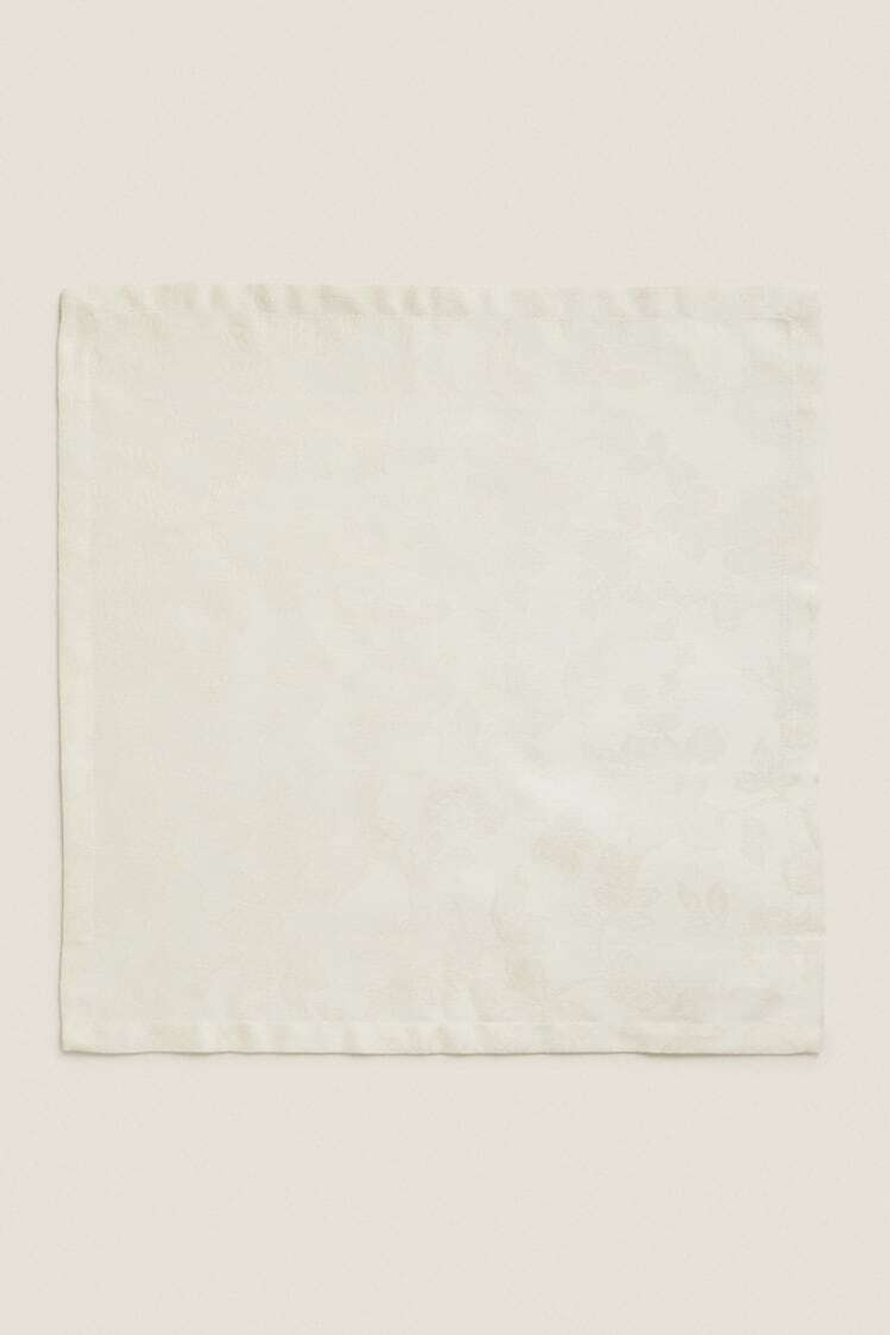 ZARA HOME ЖАККАРДОВЫЕ САЛФЕТКИ С ЦВЕТОЧНЫМ РИСУНКОМ (УПАКОВКА ИЗ 2 ШТУК),  СВЕТЛО-БЕЖЕВЫЙ