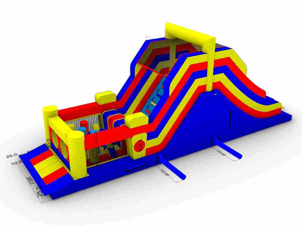 Коммерческая надувная полоса препятствий «Оптимальная», 10*3*4 м