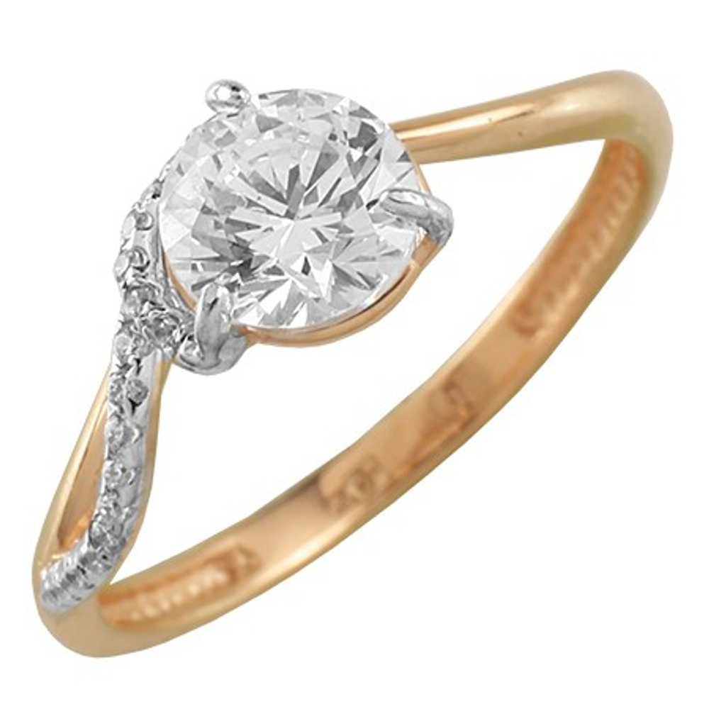 Кольцо из золота с фианитами