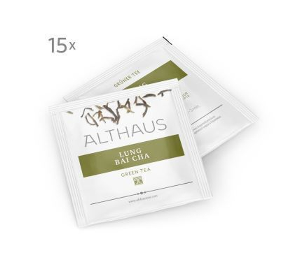 Чай зеленый Althaus Lung Bai Cha Pyra Pack в пирамидках, 15шт