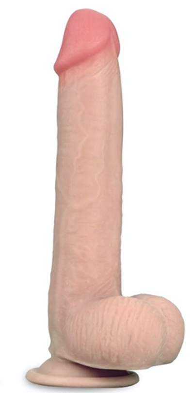 Телесный фаллоимитатор Sliding Skin Dual-Layered 9.0 - 23 см. (Цвет: телесный)