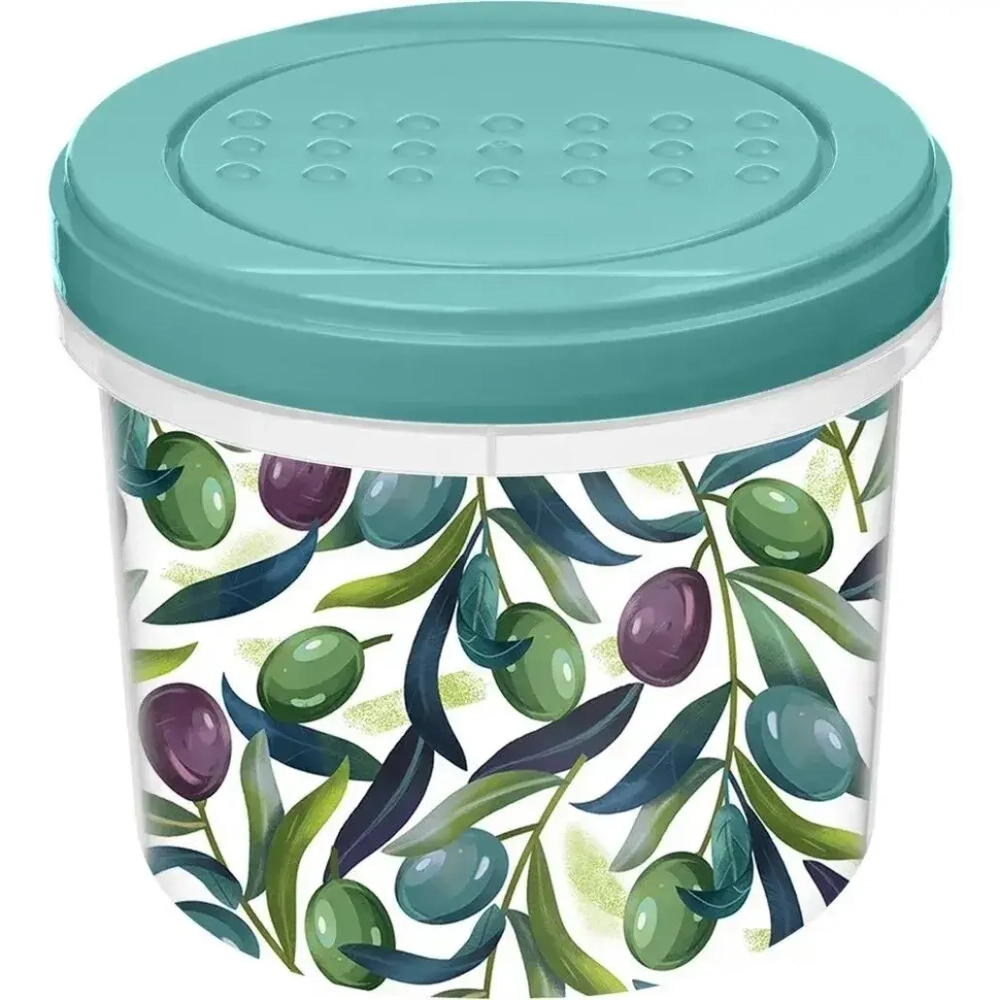 Банка с завинчивающейся крышкой Asti 0,7л с декором (зеленый)