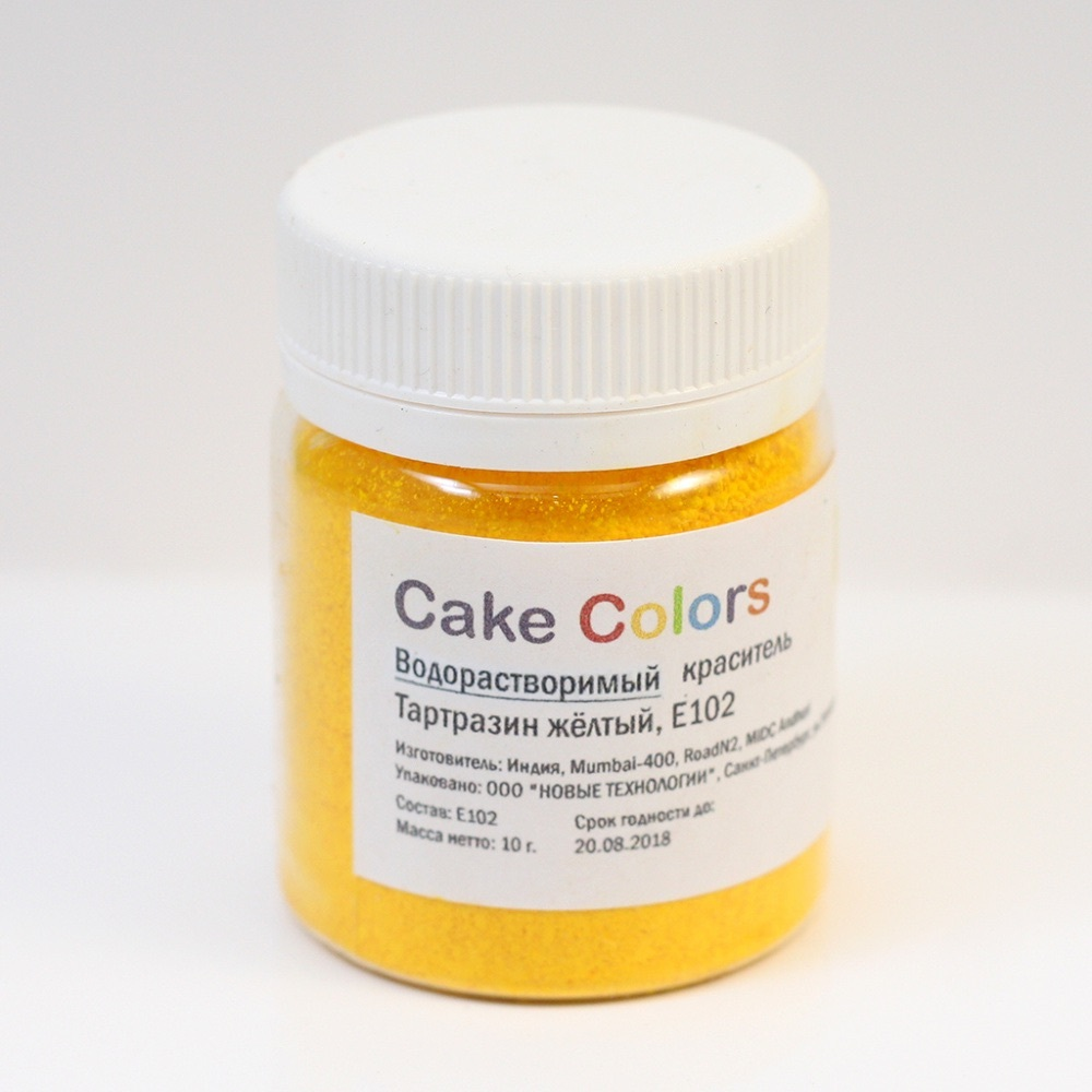 Cake Colors Водорастворимый краситель Тартразин желтый, 10г