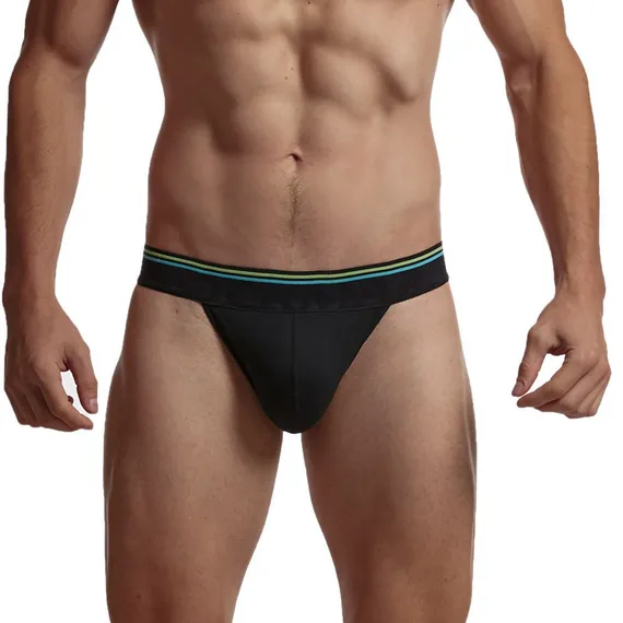 Мужские трусы танга черные JOCKMAIL JM3037-2