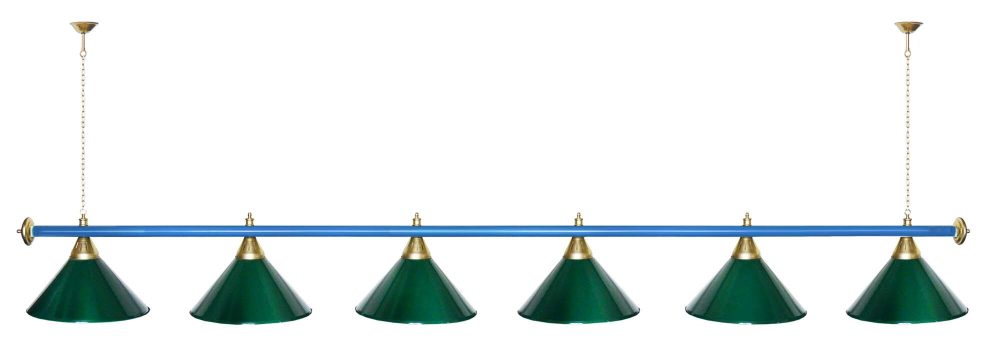 Лампа STARTBILLIARDS 6 пл. (плафоны золотые,штанга золотая,фурнитура золото)