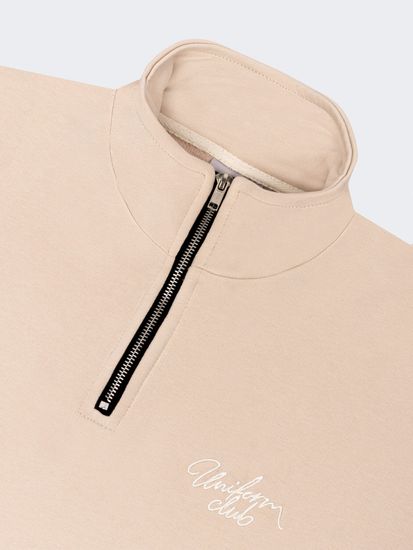 Cвитшот UNIFORM Half-zip Club бежевый
