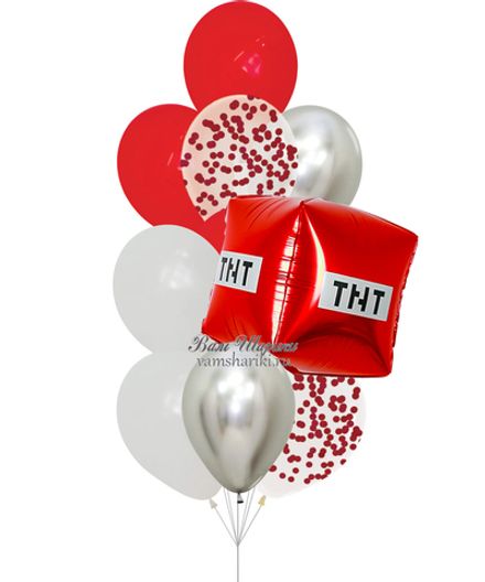 Букет шаров "В стиле Пиксели ТНТ"