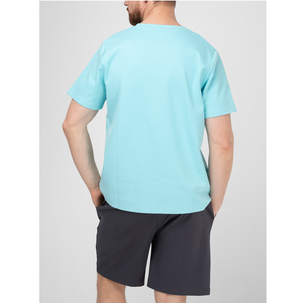 Мужская пижама (голубая футбока, серые шорты) Opium Sport&Home F-157