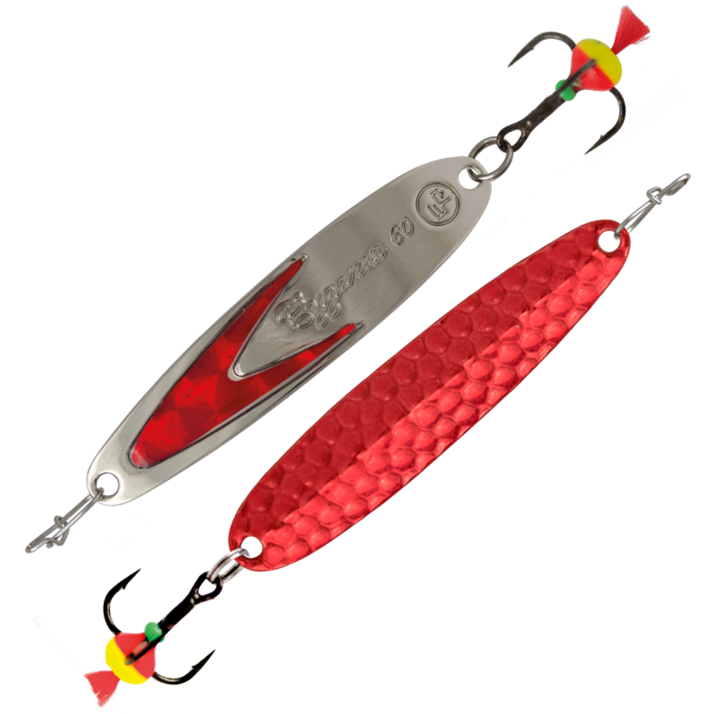 Зимняя блесна Eco Pro Судачья, красный флекс (60мм, 10гр)