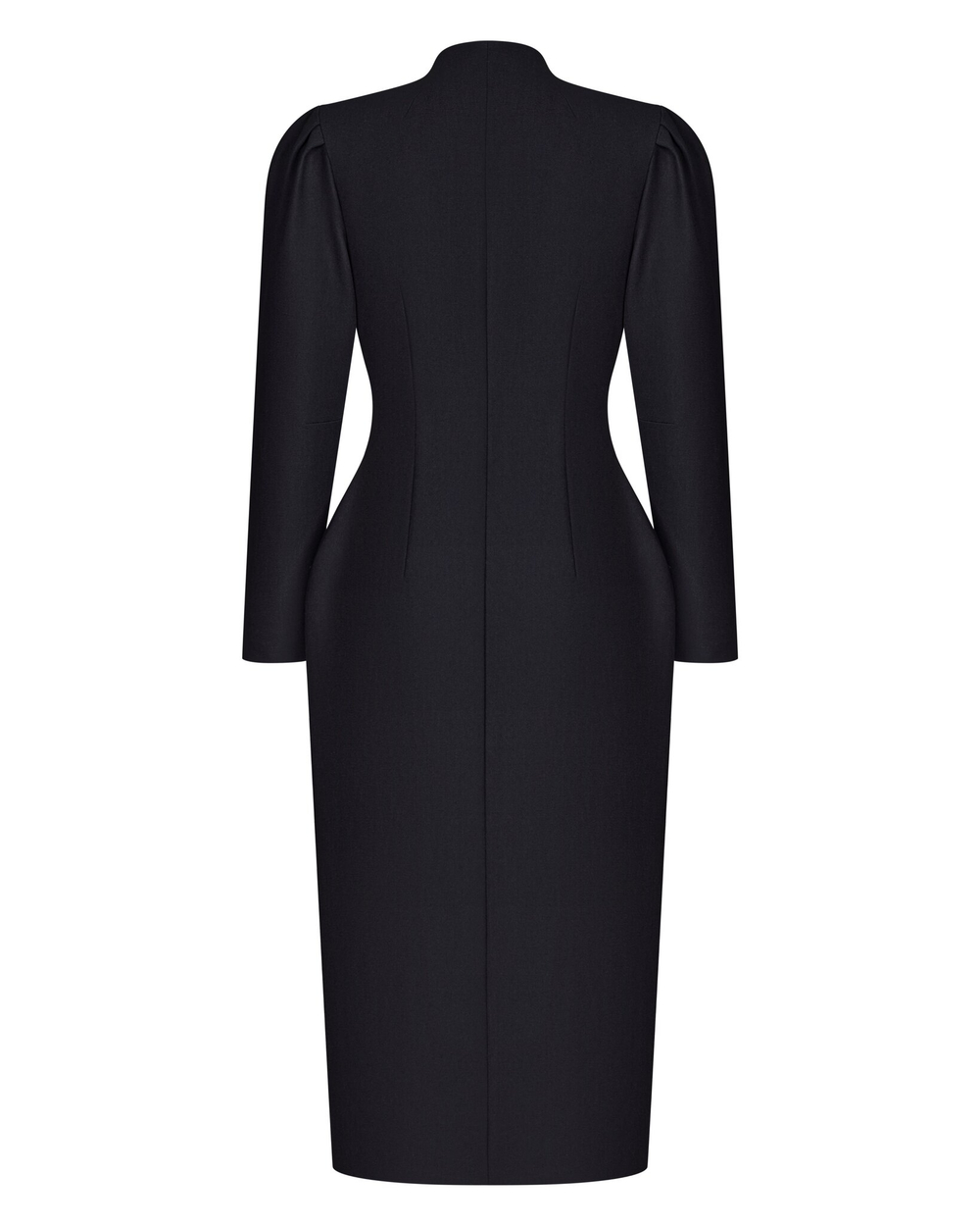 Платье миди приталенное с пуговицей фрезией