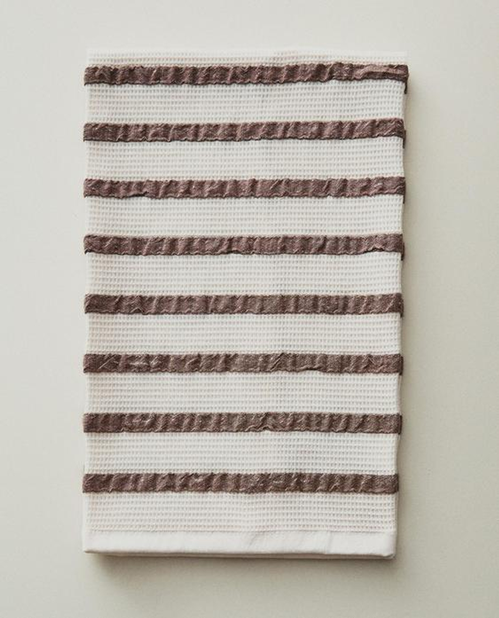 ZARA HOME ВАФЕЛЬНОЕ ПОЛОТЕНЦЕ ДЛЯ КУХНИ, КОРИЧНЕВЫЙ