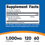 Nutricost, бакопа, 120 капсул (500 мг в 1 капсуле)
