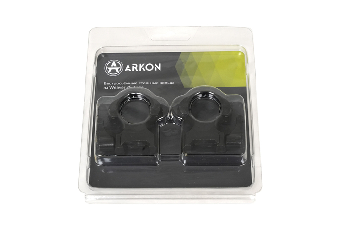 Кольца Arkon 25,4 мм быстросъемные на weaver, стальные, высокие
