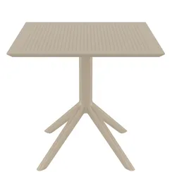 Стол пластиковый Sky 80х80 см, бежевый
