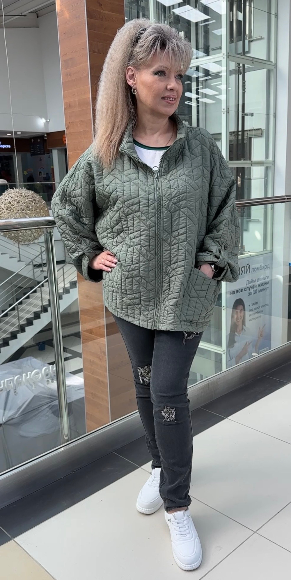 Куртка-жакет "зефирка" в оливковом цвете