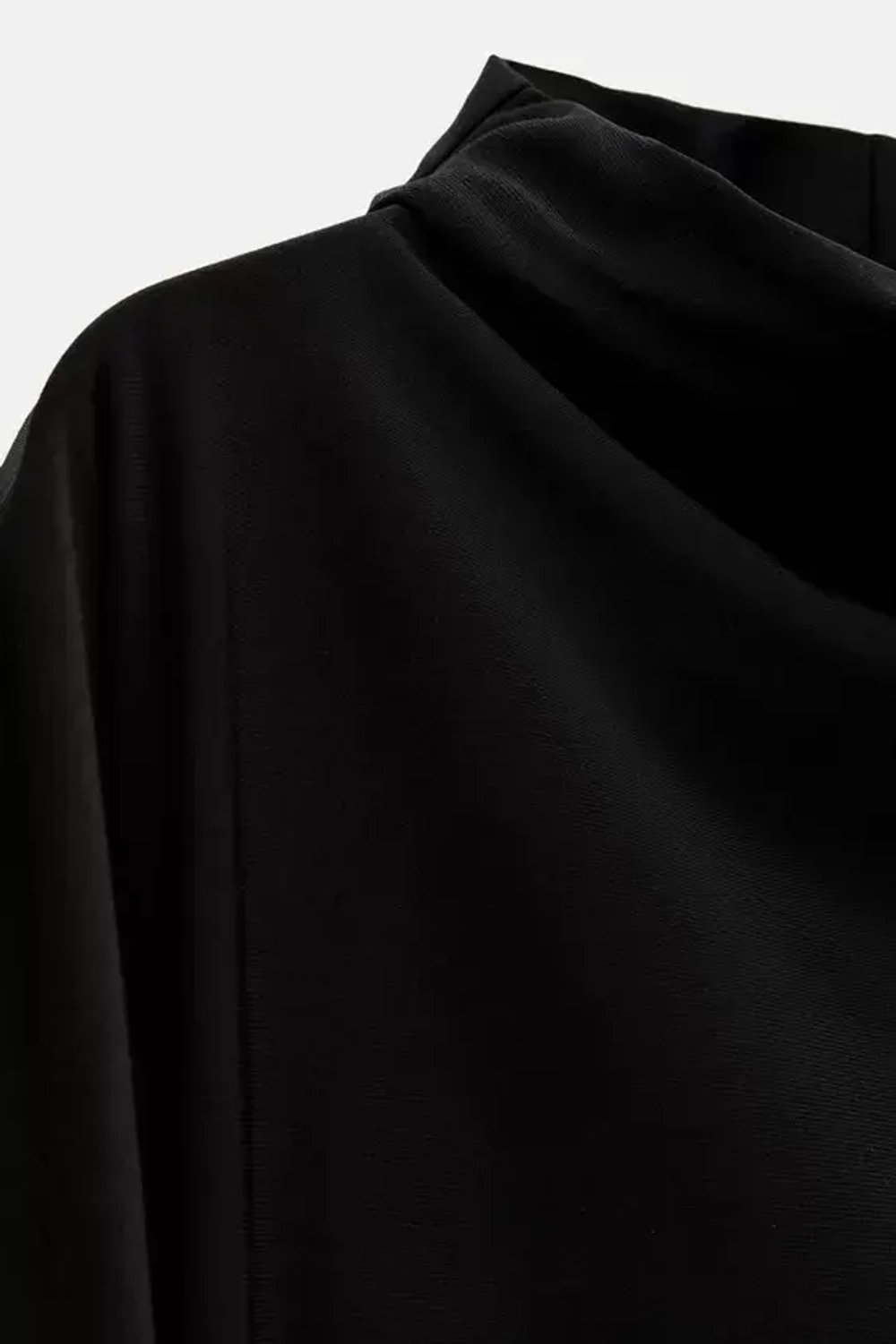 ZARA ТОП С ДРАПИРОВКОЙ И ПОЯСОМ, ЧЕРНЫЙ