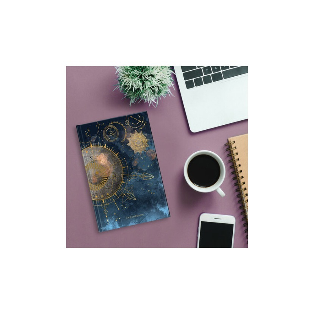 Ежедневник А-5 STAFF недатированный 128л. Astrology ламинированная обложка с фольгой 113519