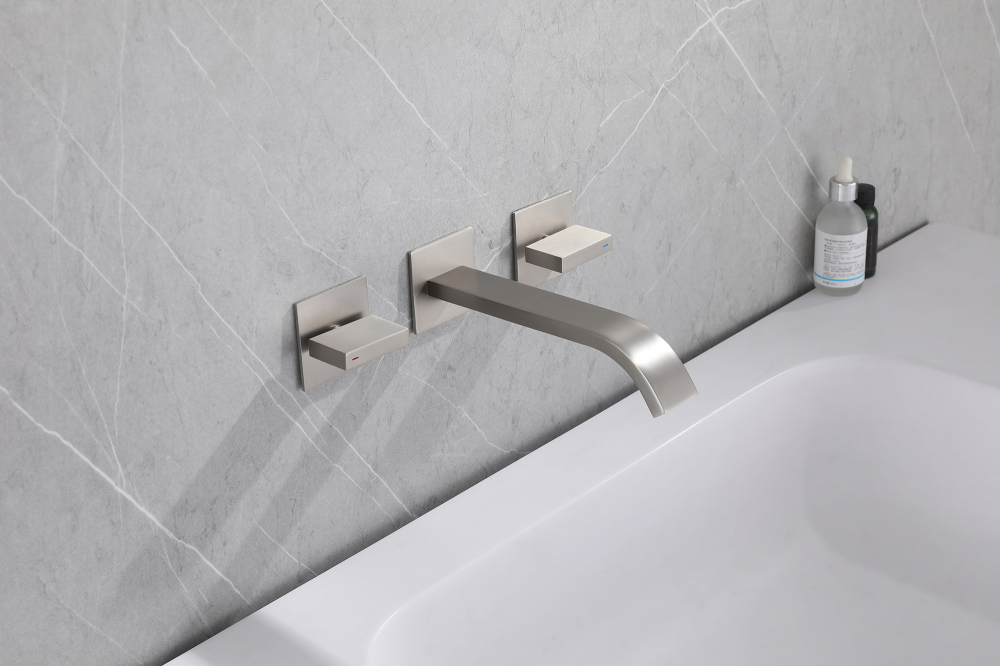 Смеситель ABBER Wasserfall AF8612SP для раковины скрытого монтажа, сатин