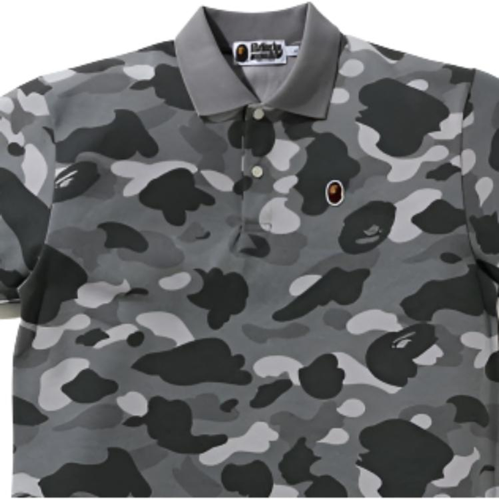A Bathing Ape Bathing Ape Head Series Polo Shirt серый