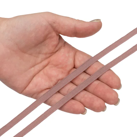 Резинка отделочная кофейно-розовая 7 мм, кант, 647/7