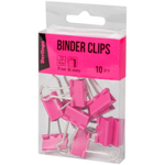 Зажимы для бумаг 19мм,10шт., цветные, ПВХ розовые (Berlingo)