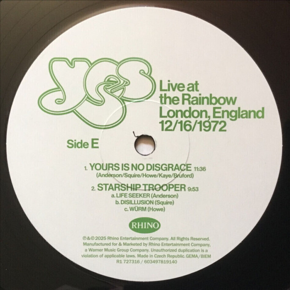 Yes / Live At The Rainbow, London 1972 (Limited Edition)(3LP)