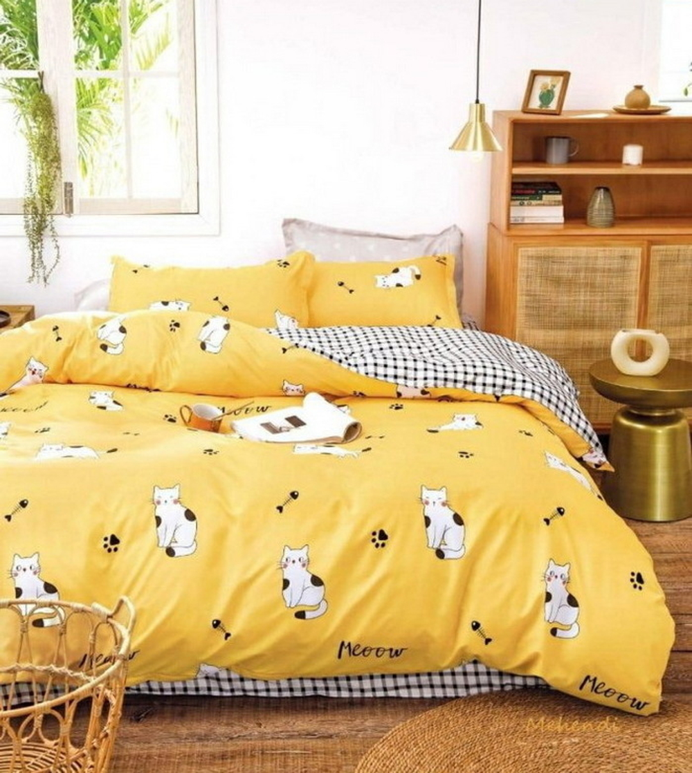 2-спальное постельное белье из сатина Киса