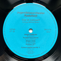 Винтажная виниловая пластинка LP Сборник Классческой Музыки Jugendblasorchester Radolfzell Live In Concert (Германия 1978)