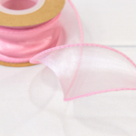 Лента Органза 4см х 11м с леской (Розовый)