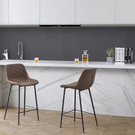 Полубарный стул Narro 66 см, коричневый на черных металлических ножках | Купить в Hallberg.ru