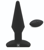 Черная анальная вибропробка с пультом ДУ Uranus - 12,8 см. (Цвет: черный)