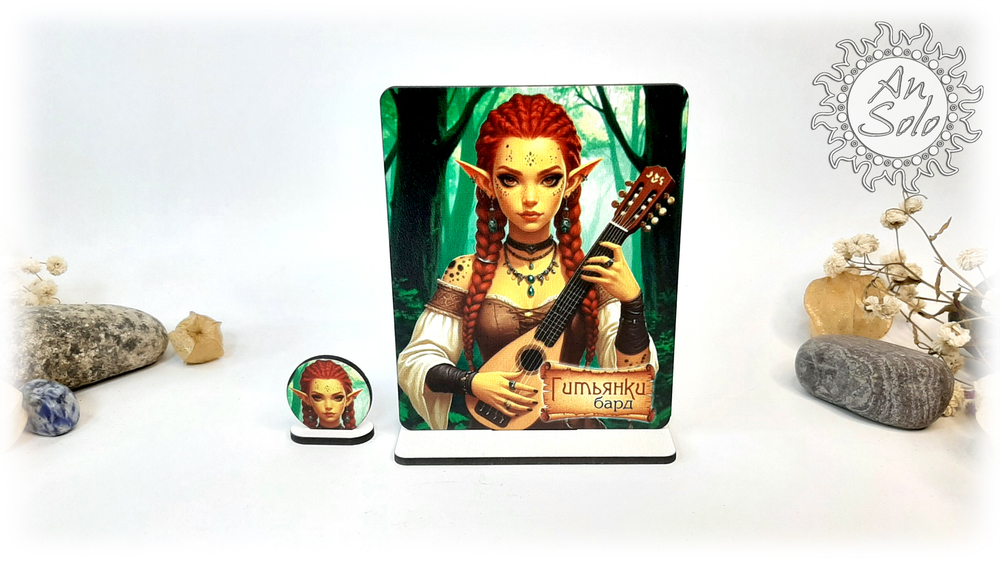 Женский аватар Гитьянки Бард для настольных игр, ДНД