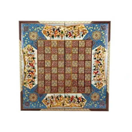 Шахматы и нарды хатам кари "Чоган" 455 премиум ручная работа Иран