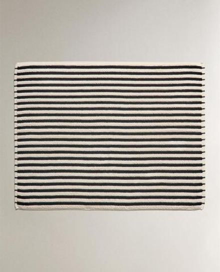 ZARA HOME КОВРИК ДЛЯ ВАННОЙ В КОНТРАСТНУЮ ПОЛОСКУ, ЭКРЮ/ЧЕРНЫЙ