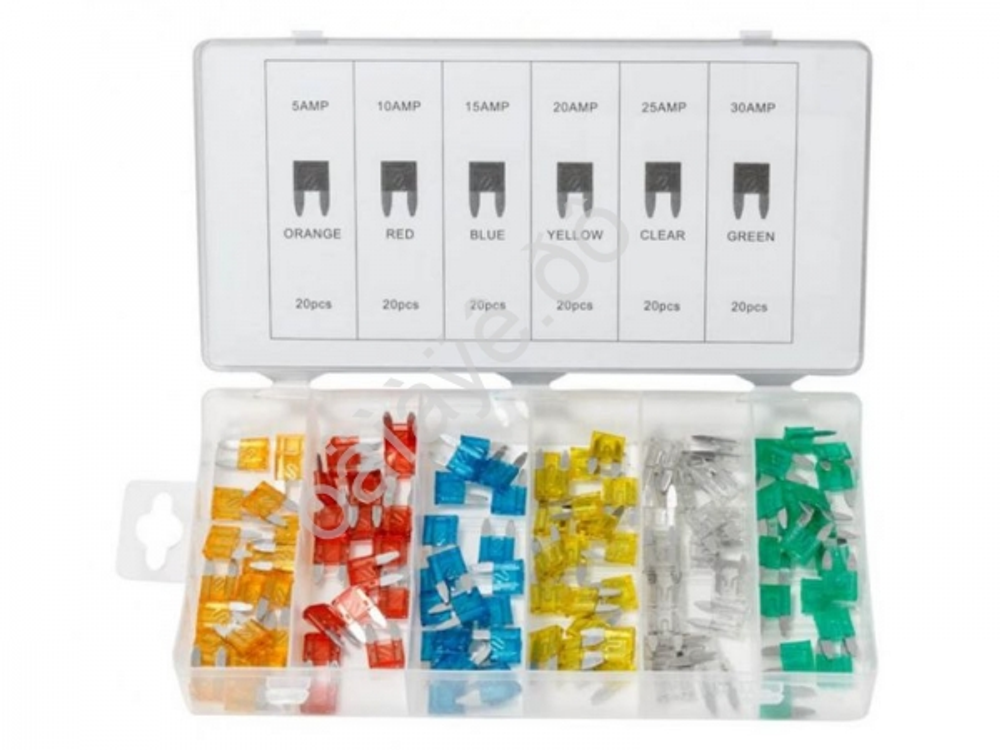 Набор пластик кейс  Предохранителей флажковых МИНИ (5А- 30А) 120пр Forsage (791ф)
