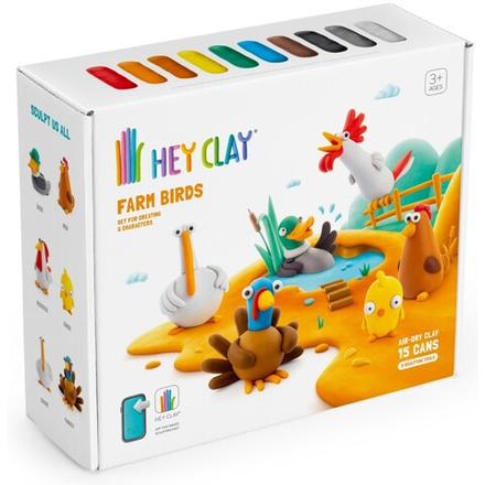 Hey Clay - пластиковая масса Птички на ферме + аксессуары HCL15020 / артикул   HCL15020  / GTIN 5904754607841