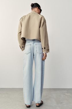 ZARA ДЖИНСЫ Z1975 BARREL С ВЫСОКОЙ ПОСАДКОЙ, ГОЛУБОЙ