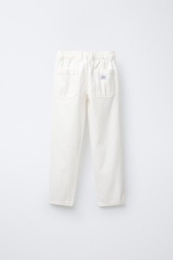 ZARA ДЖИНСЫ СВОБОДНОГО КРОЯ, БЕЛЫЙ