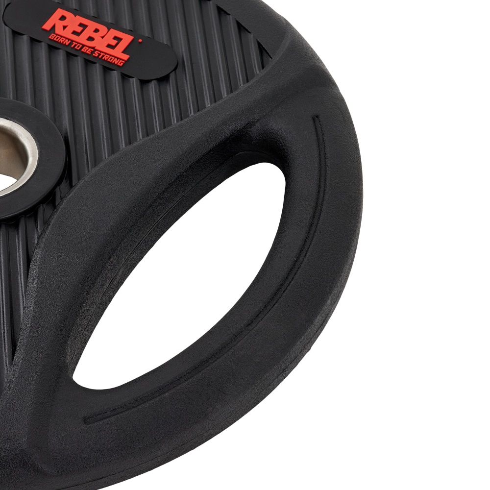 Диск олимпийский обрезиненный с двумя хватами 20 кг REBEL