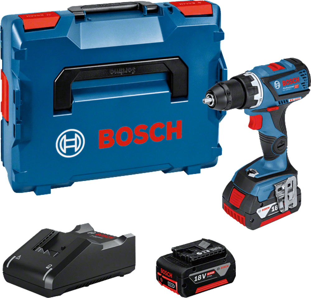 Аккумуляторная дрель-шуруповёрт BOSCH GSR 18V-60 2x5.0 L-boxx 06019G110D