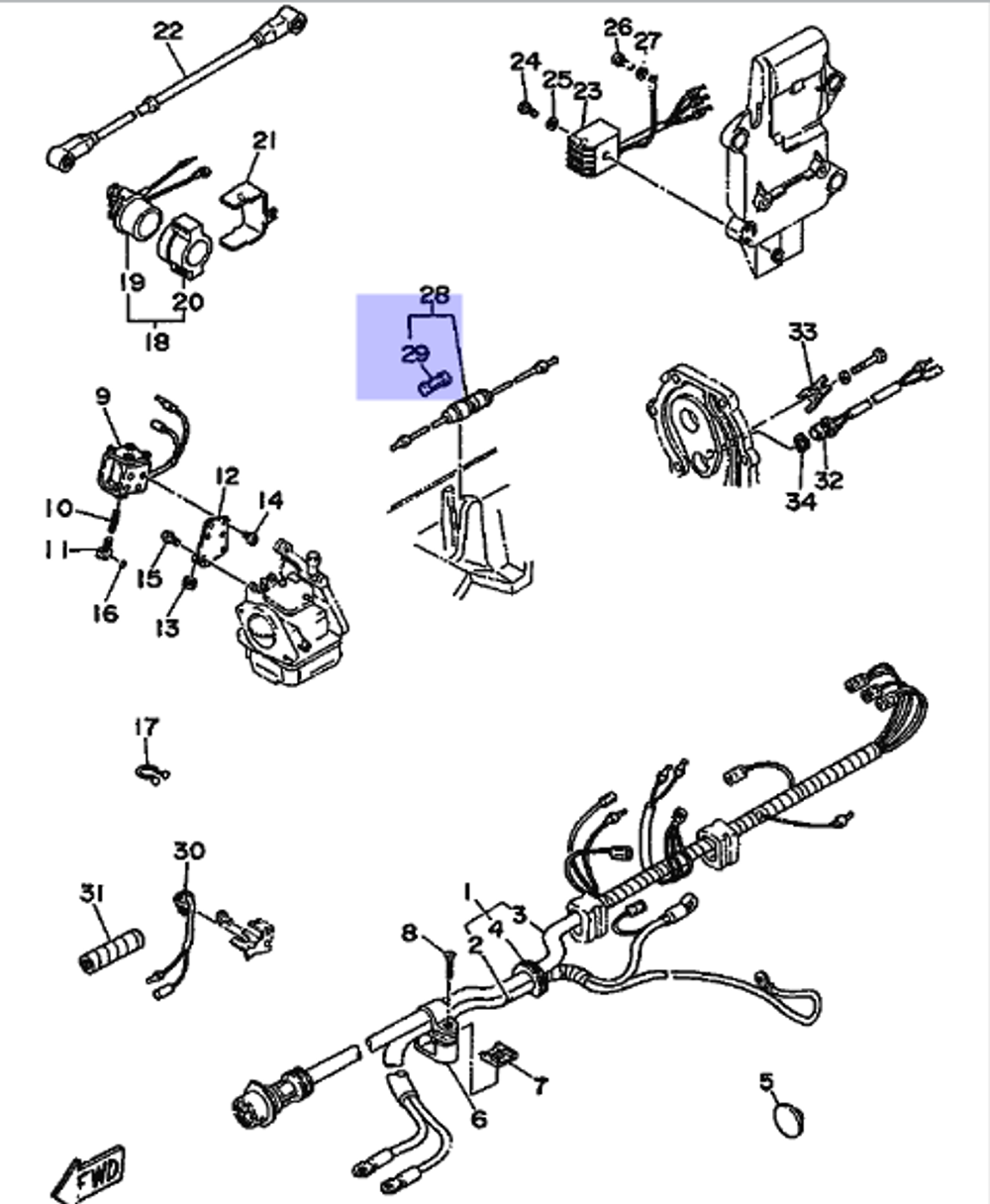 Предохранитель 20а Yamaha 9.9-250 л.с