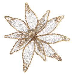 GAEM Цветок искусственный "Пуансеттия" (на клипсе), L23 W23 H12 см