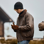 Мужская куртка из чистого белого утиного пуха с высоким наполнением 90%, зимняя утолщенная байкерская кожаная куртка с теплым меховым воротником для мужчин.