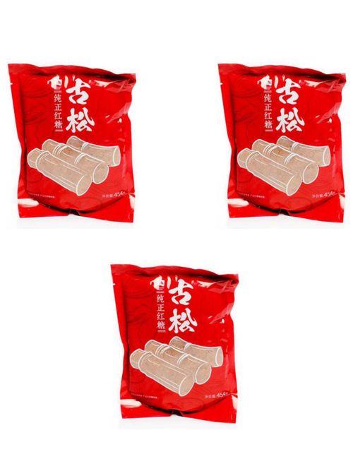 Сахар коричневый тростниковый Gusong, 454 г, 3 шт