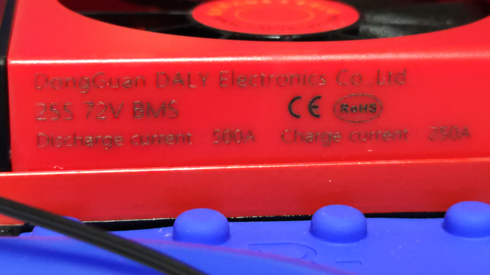 Плата контроля BMS Smart LiFePO4 25S 72V 500A Fan