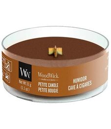 Кожаный портсигар, ароматическая свеча мини, WoodWick