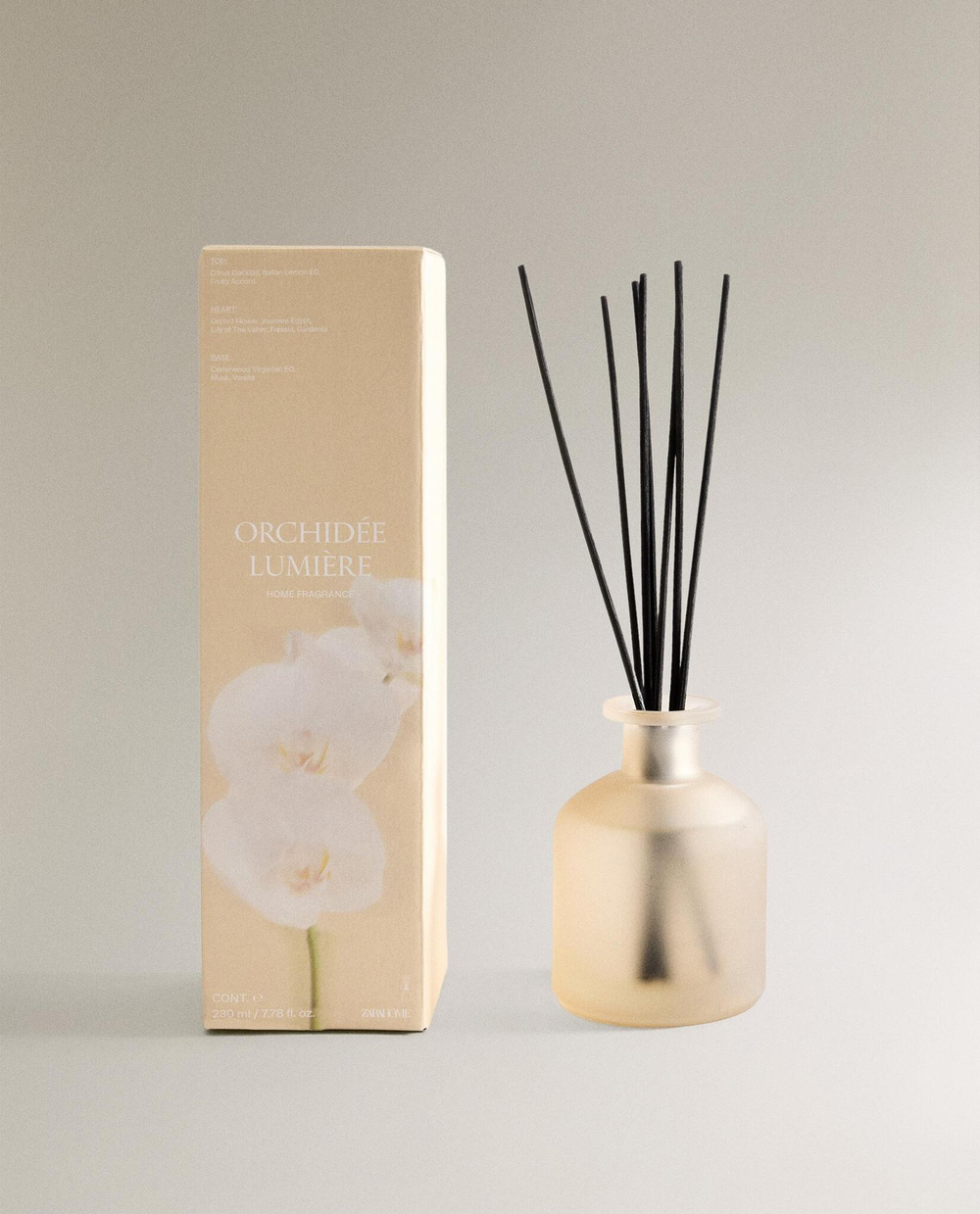 Zara Home ORCHIDÉE LUMIÈRE REED DIFFUSERS — ароматический диффузор с тростниковыми палочками, Орхидея Света, 230 мл